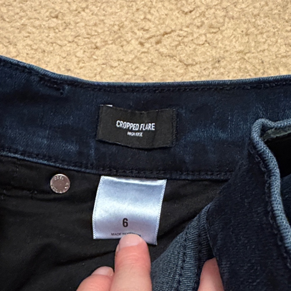 Express Dark Blue Cropped Flare Jeans